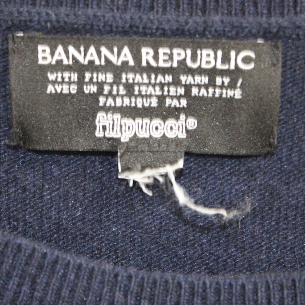 Banana Republic Navy Crewneck Sweater with 'escape' Script - Picture 2 of 3